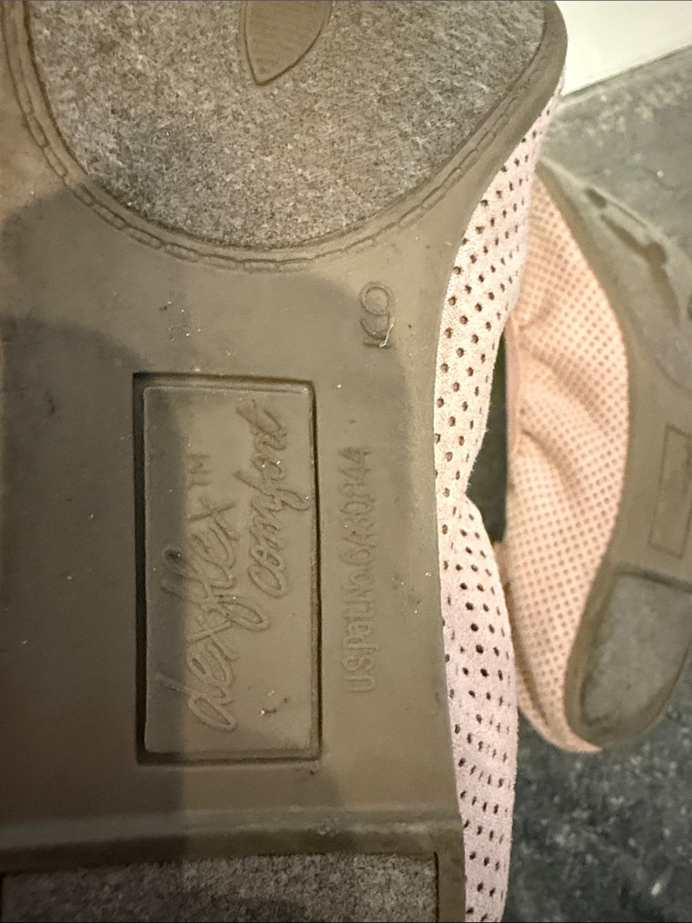 Deflex Comfort Perforated Ballet Flats in Blush Pink - Picture 4 of 4